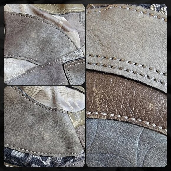 Coach Madison Maggie Patchwork Gray Leather & Suede Hobo F15462 - Picture 13 of 16